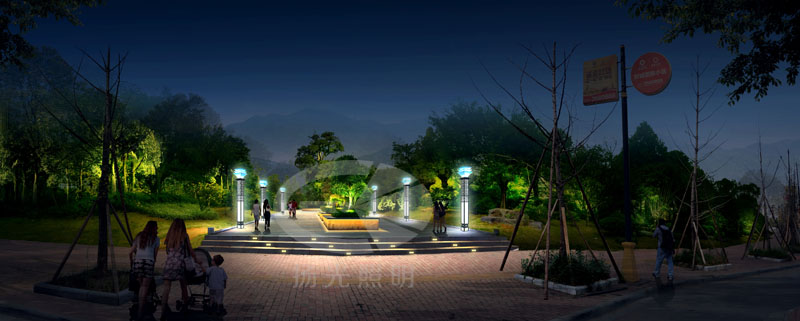 城市廣場(chǎng)景觀照明設(shè)計(jì)效果圖