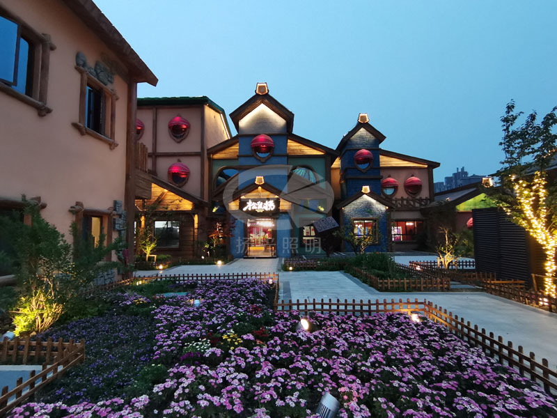 鄉(xiāng)村小鎮(zhèn)夜景燈光工程實(shí)拍圖二