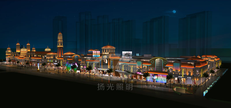 商業(yè)街燈光設(shè)計效果圖一