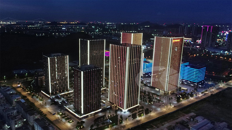 大廈夜景照明工程航拍圖