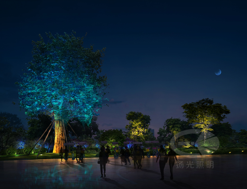 公園夜景亮化設計效果圖