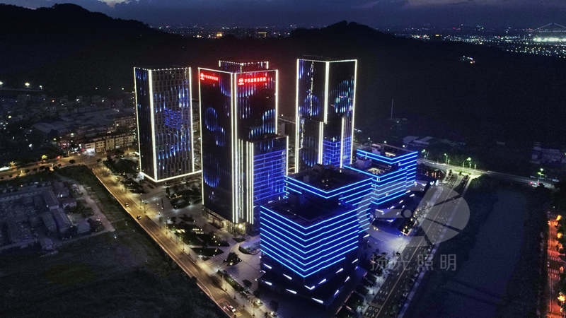 大樓墻體亮化工程夜景圖