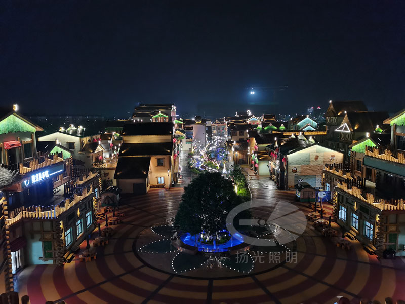 小鎮(zhèn)亮化工程夜景圖