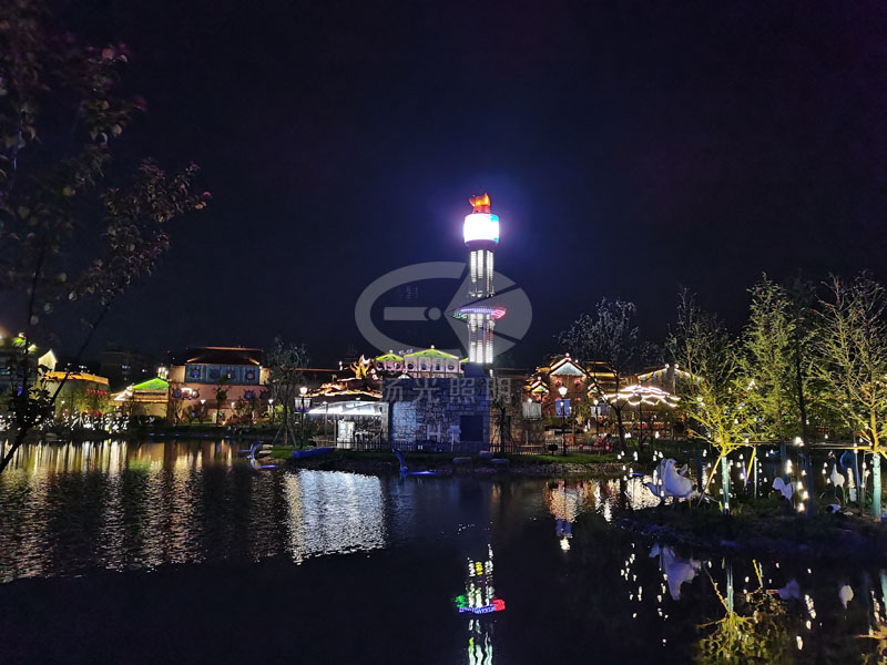 小鎮(zhèn)亮化工程夜景圖